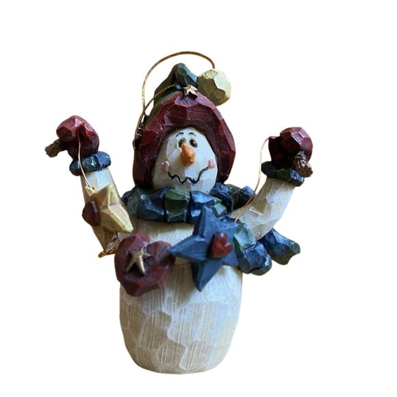 Boyds Bears Carvers Choice 1999 Avery Frostbuns Snowman Ornament Retired - Picture 1 of 7